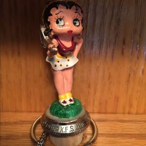 Betty Boop painted Pewter wine cork